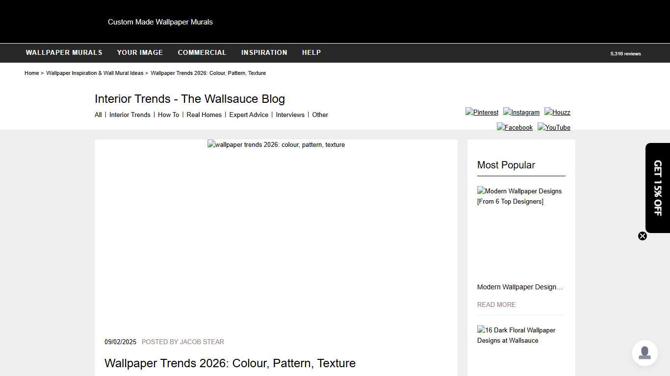 Wallpaper Trends 2026: Colour, Pattern, Texture Wallsauce CA